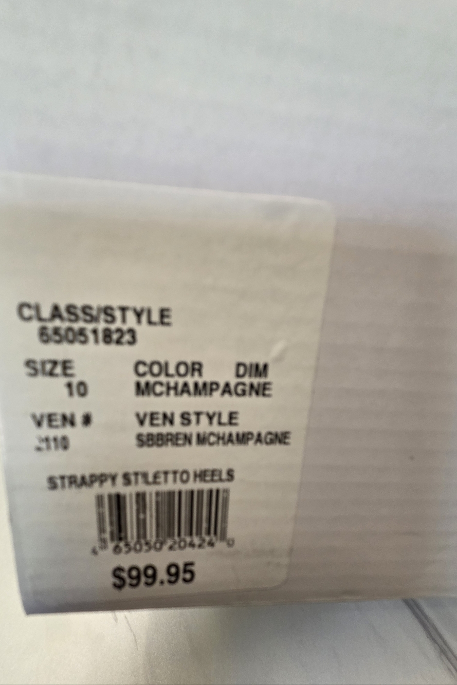 Betsy Johnson x David's Bridal Champagns Crystal Strappy Heels - Picture 3 of 10